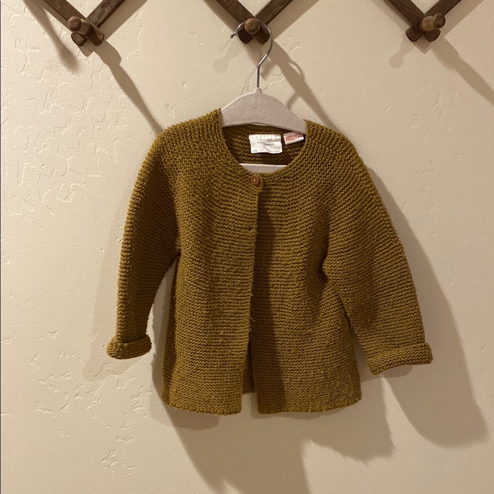 Kids Mustard Knit Cardigan